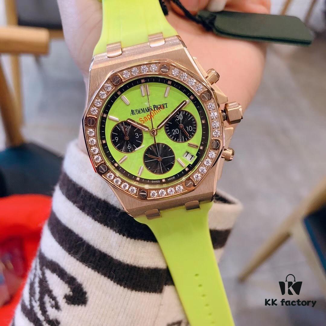 6931a8bcccd8ab3d7af9d2d4 AP Royal Oak Offshore Series Luxury Full Diamond Ladies' Watch, Super Cool and Fashionable, Six-Hand VK Chronograph with Imported Quartz Movement, Sapphire Scratch-Resistant Glass, 316 Stainless Steel Case, Imported Rubber Strap, the Ultimate Classic Among Audemars Piguet Ladies' Watches