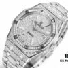 6931a8bdccd8ab3d7af9d2eb TZ Royal Oak Series 15452 Men's Full Diamond Pavé Watch (New Version: Side Diamonds, Bracelet Set with Large Square Diamonds, Bar Index Markers, and Built-in Logo)
