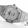 6931a8beccd8ab3d7af9d2f1 TZ Royal Oak Series 15452 Men's Full Diamond Pavé Watch (New Version: Side Diamonds, Bracelet Set with Large Square Diamonds, Bar Index Markers, and Built-in Logo)