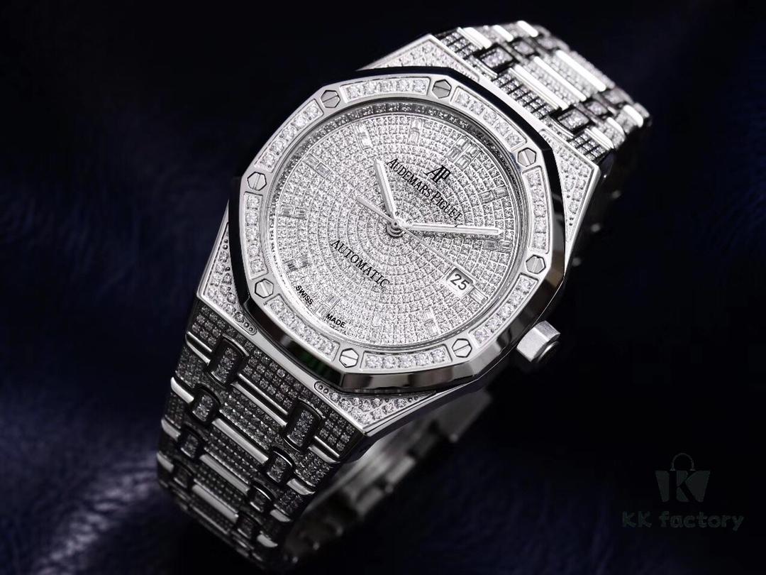 6931a8c1ccd8ab3d7af9d32b TZ Audemars Piguet Royal Oak Series 15452 Men's Full Diamond Sky-Dweller Watch with Hand-Set Moissanite