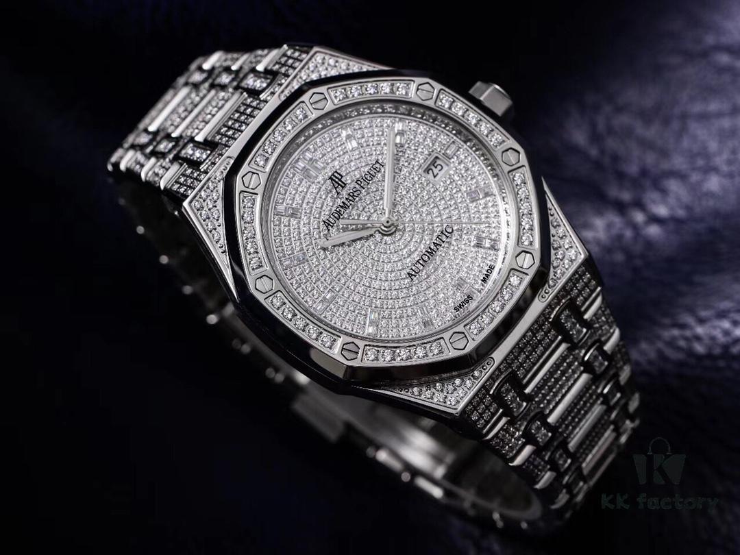 6931a8c1ccd8ab3d7af9d32c TZ Audemars Piguet Royal Oak Series 15452 Men's Full Diamond Sky-Dweller Watch with Hand-Set Moissanite