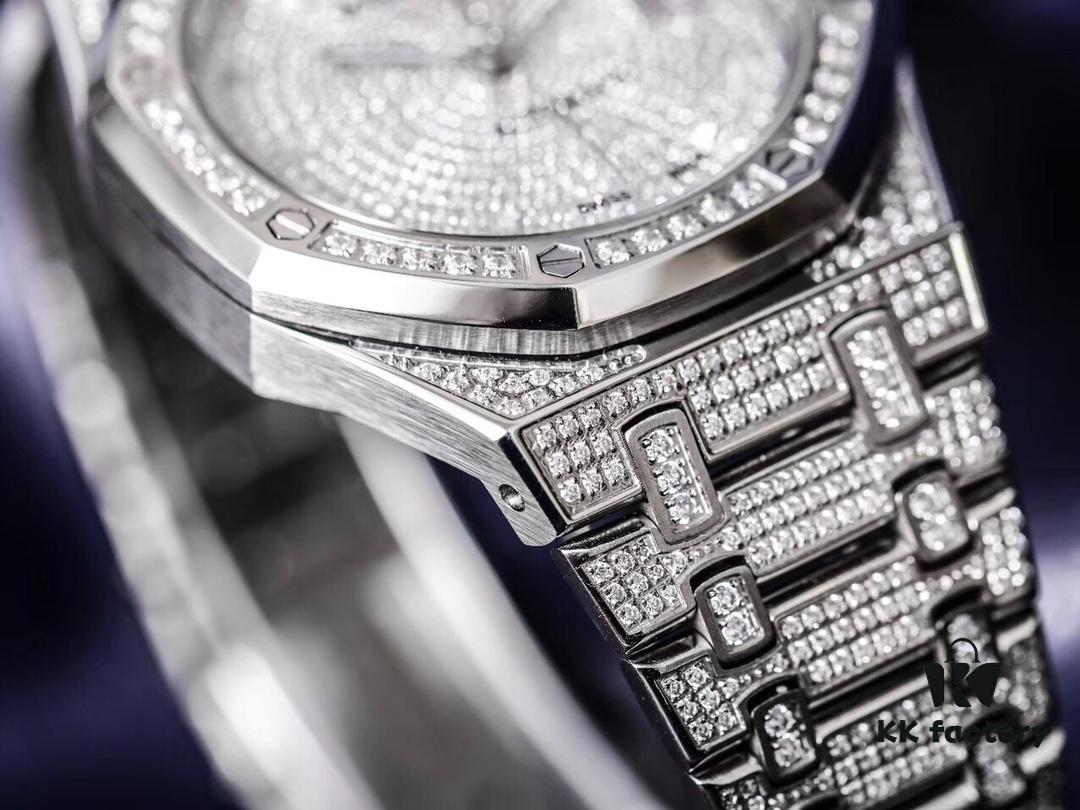 6931a8c1ccd8ab3d7af9d32e TZ Audemars Piguet Royal Oak Series 15452 Men's Full Diamond Sky-Dweller Watch with Hand-Set Moissanite