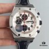 6931a8c3ccd8ab3d7af9d344 JF Fine Craftsmanship Audemars Piguet Royal Oak Offshore Series Panda Dial Chronograph Stainless Steel Bracelet Rubber Pushers Sapphire Crystal 7750 Modified with Small Seconds at 12 o'clock Position Movement 42mm