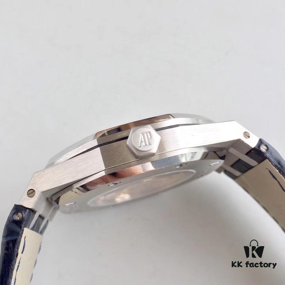 6931a8c4ccd8ab3d7af9d352 JF AP Royal Oak 15452 Full Paved Swarovski Crystal Couple Watches, Men's 41mm and Women's 37mm, Automatic Mechanical Movement Modified from Citizen 9015 Cal.3120, 316 Stainless Steel Case and Bracelet, Sapphire Crystal, Swarovski Crystals, Luminous Dial Hands, Leather Strap with Folding Clasp, 50m Water Resistance, Model MS2M-S4/5BY