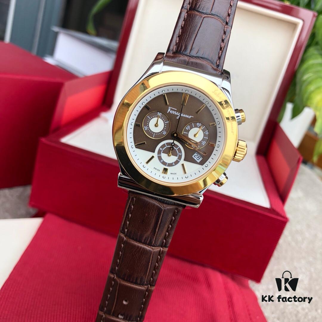 6931a8c4ccd8ab3d7af9d35d New Arrival! 2017 Authentic Ferragamo Men's Quartz Chronograph Watch with Six Hands