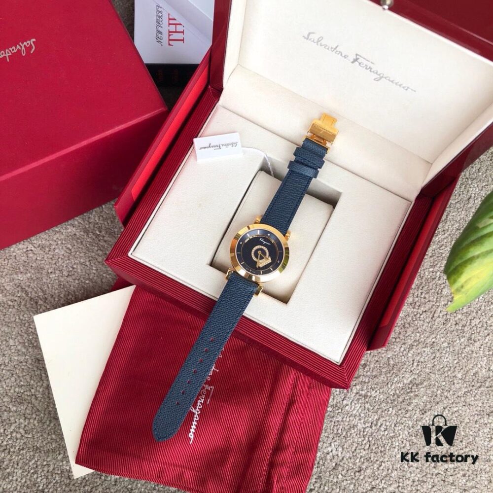 6931a8c5ccd8ab3d7af9d364 Salvatore Ferragamo FQ4 Quartz Women's Watch, 37mm Case, Sapphire Crystal, Mother-of-Pearl Dial, Calfskin Strap