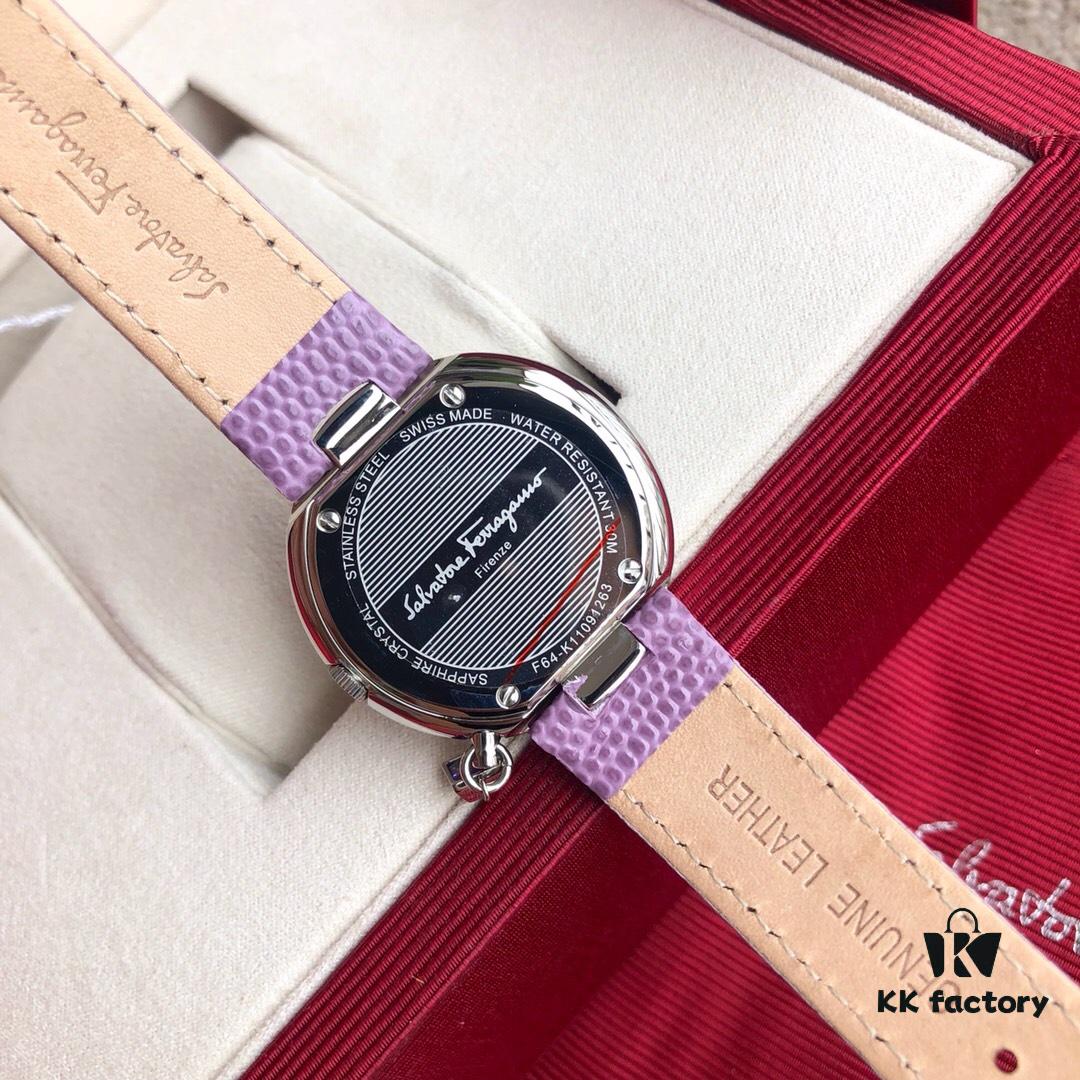 6931a8c6ccd8ab3d7af9d374 Authentic Ferragamo F64 Series, 38mm Case Diameter, Swiss Original Movement, Bezel Set with Colorful Crystals