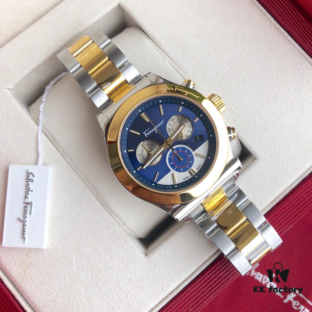 6931a8c6ccd8ab3d7af9d377 New Arrival! Authentic Ferragamo Men's Quartz Chronograph Watch with Six Hands
