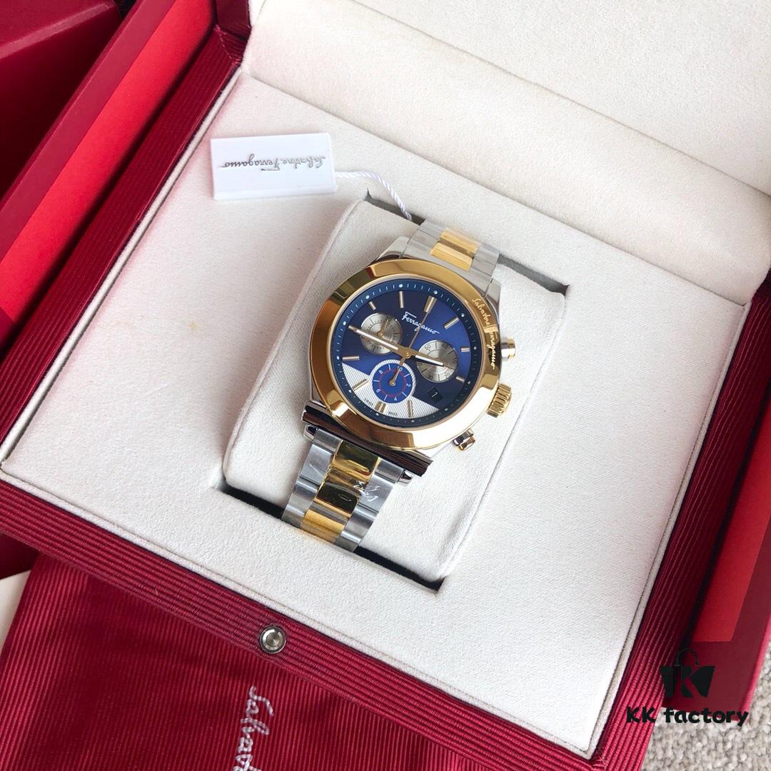 6931a8c6ccd8ab3d7af9d379 New Arrival! Authentic Ferragamo Men's Quartz Chronograph Watch with Six Hands