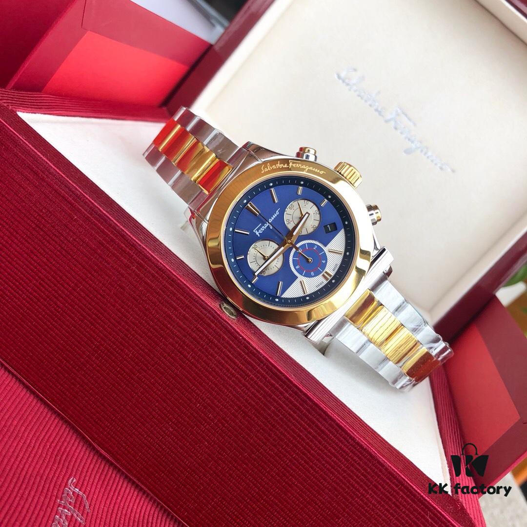 6931a8c6ccd8ab3d7af9d37b New Arrival! Authentic Ferragamo Men's Quartz Chronograph Watch with Six Hands