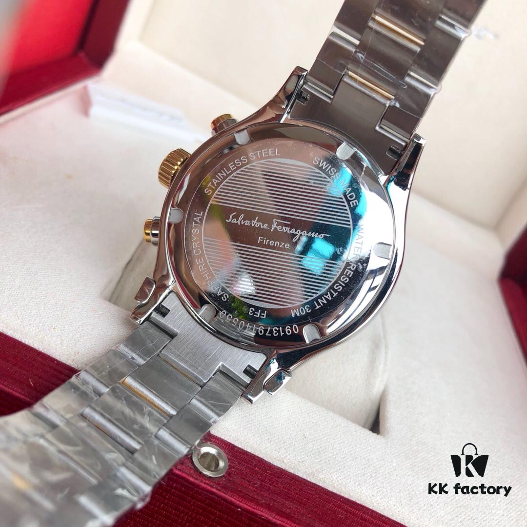 6931a8c6ccd8ab3d7af9d37d New Arrival! Authentic Ferragamo Men's Quartz Chronograph Watch with Six Hands