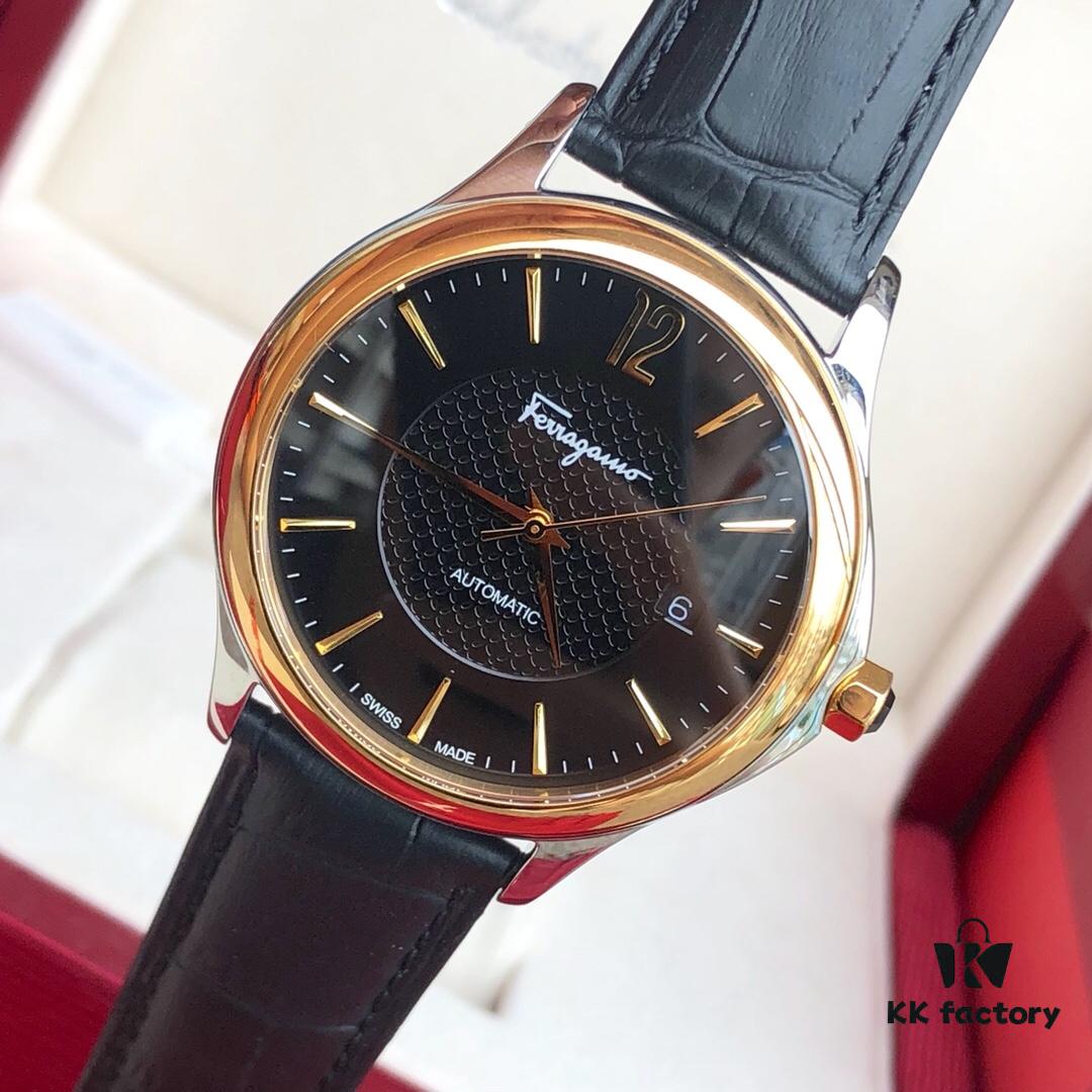 6931a8c7ccd8ab3d7af9d383 New Launch! Ferragamo New Model Automatic Mechanical Men's Watch with Original ETA2824 Movement, Sapphire Crystal, 41mm Case Diameter, Back Transparent Case Back, 50m Water Resistance, Three Colors Available