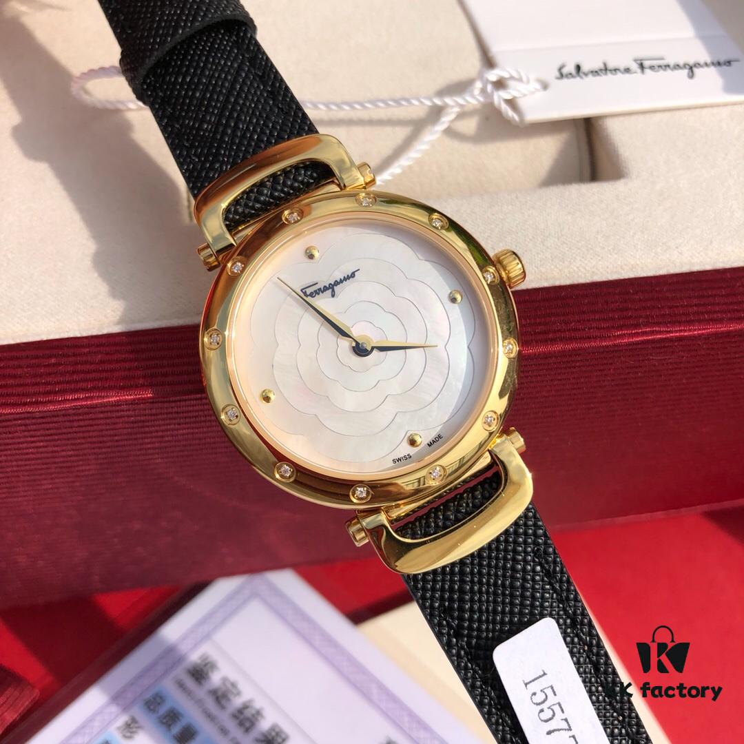 6931a8c7ccd8ab3d7af9d38a Exclusive New Arrival Ferragamo STYLE Series Diamond-Paved Ladies' Quartz Watch with 12 Genuine 1.0vs Diamonds