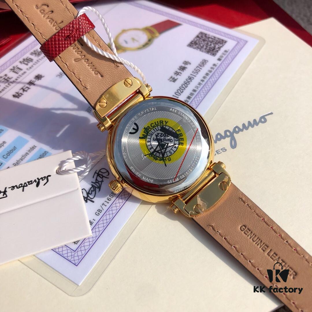6931a8c8ccd8ab3d7af9d395 Exclusive New Arrival, Ferragamo STYLE Series Diamond-Paved Ladies' Quartz Watch with Genuine Diamonds
