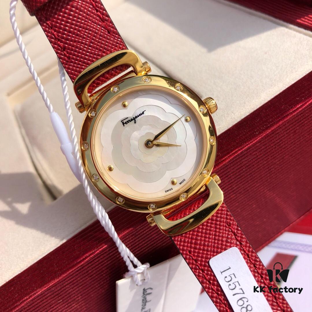 6931a8c8ccd8ab3d7af9d396 Exclusive New Arrival, Ferragamo STYLE Series Diamond-Paved Ladies' Quartz Watch with Genuine Diamonds