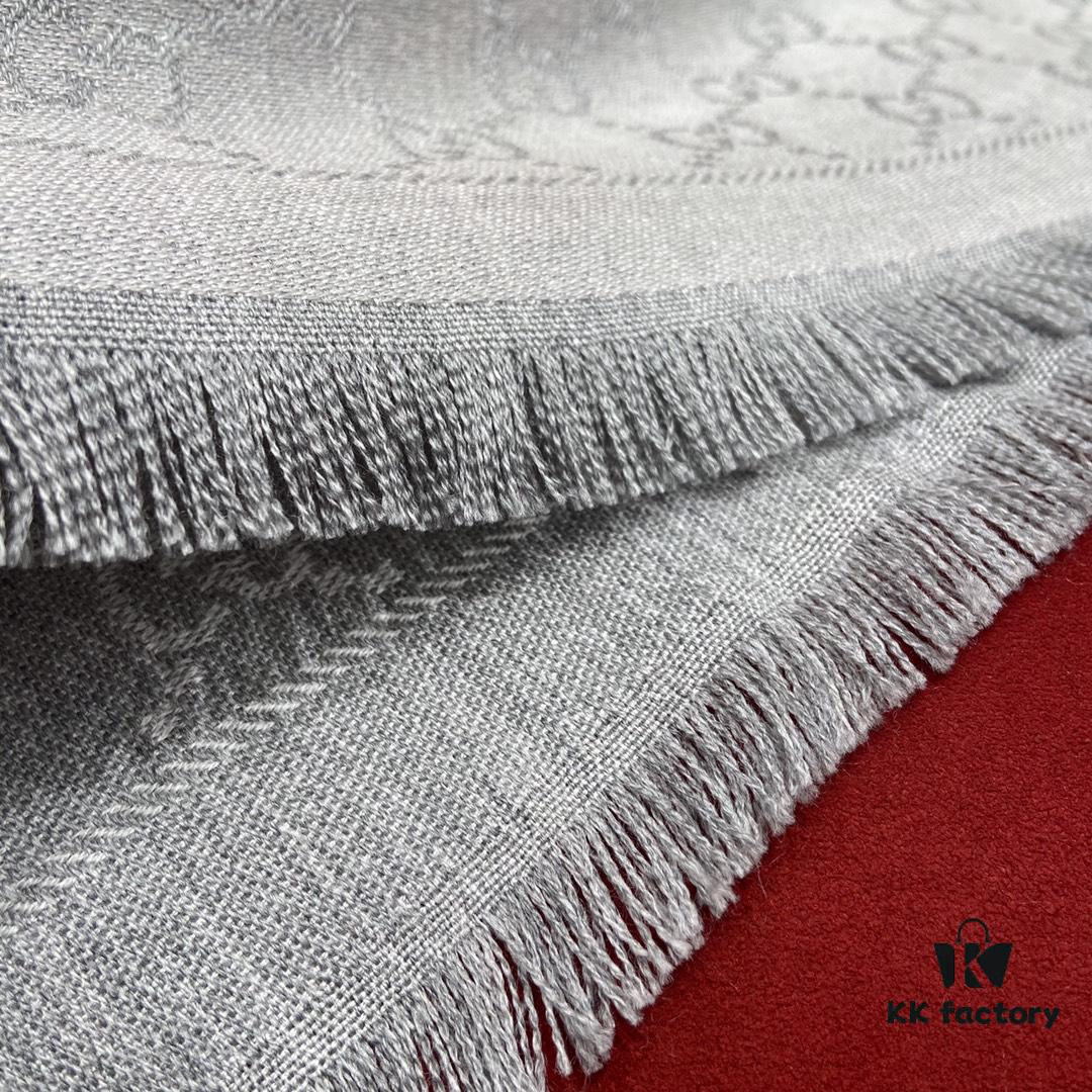 6931a8d6ccd8ab3d7af9d3bb Classic Upgrade - Gray GUCI Double-Sided Jacquard Wool Scarf