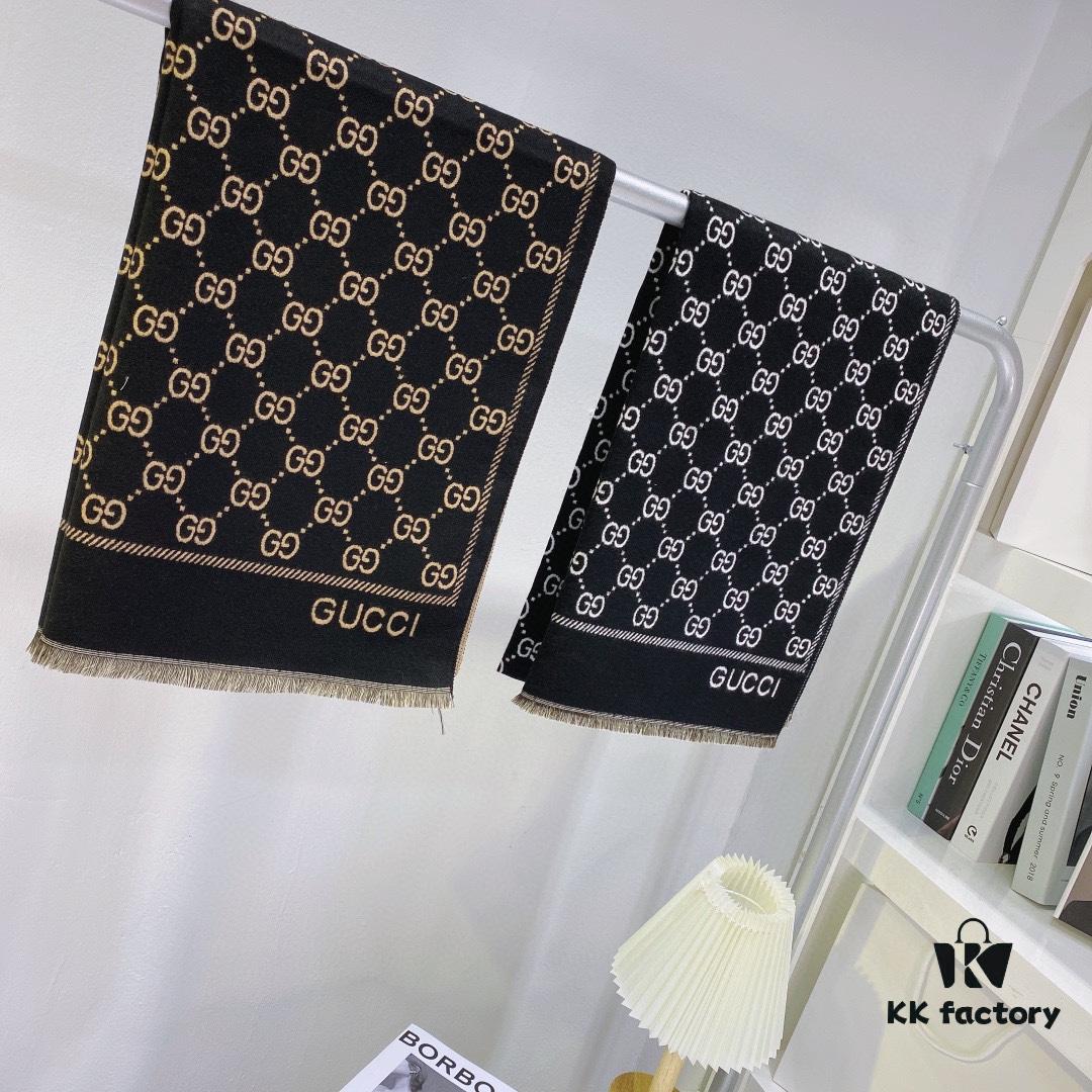 6931a8d7ccd8ab3d7af9d3c5 GUCCI (Gucci) 2021 Latest Masterpiece: Exquisite Double G Pattern Cashmere Scarf