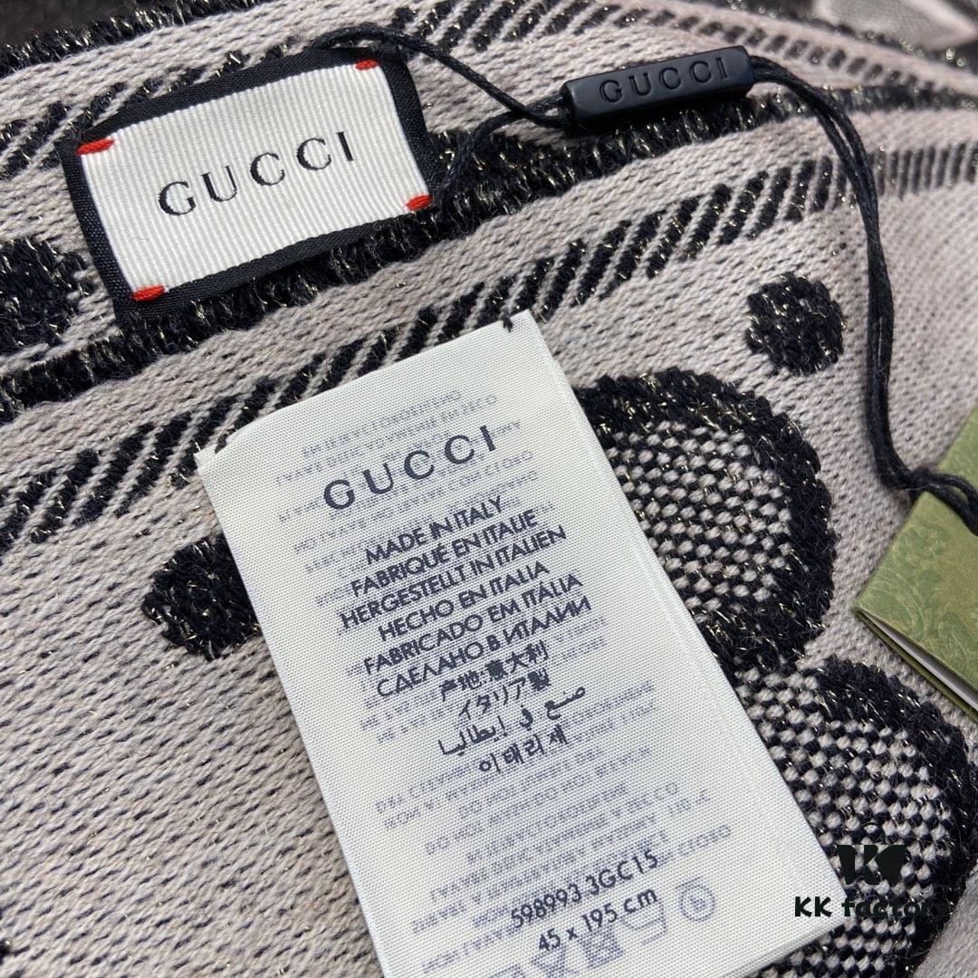 6931a8d9ccd8ab3d7af9d3f2 Gucci Unisex Wool Jacquard Scarf with Metallic Thread, Three Colors Available