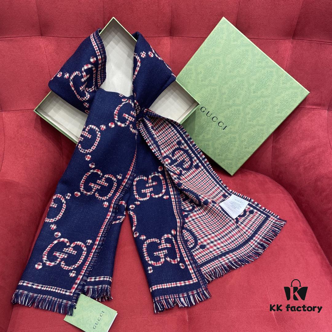 6931a8d9ccd8ab3d7af9d3f5 GUCCI 2021 Latest Scarf - Double-Sided Jacquard, Two-Tone Plaid Design, Must-Have Winter Accessory