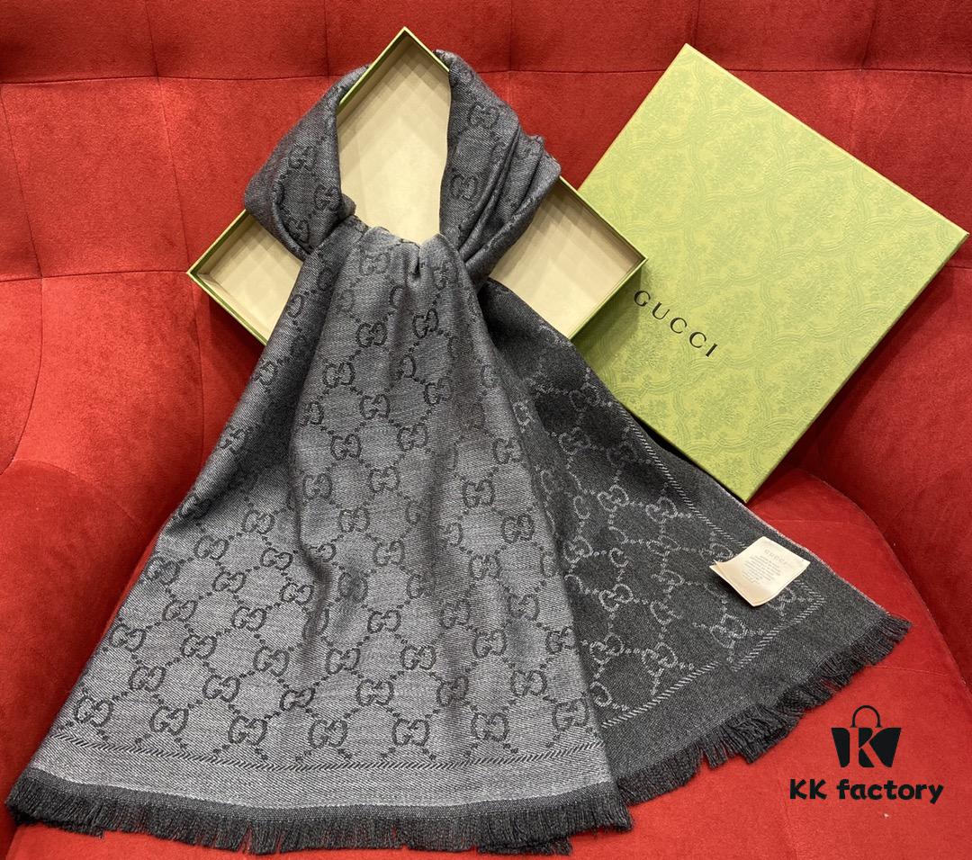 6931a8dbccd8ab3d7af9d408 Classic Upgrade - Black Gray | GUCCI This is the Original Divine Aesthetic Design, So Elegant and Generous, Exceptionally Valuable, Double-Sided 3D Jacquard Technique, Wearable on Both Sides, 100% Wool, Extremely Soft, Non-Irritating to Skin, 48cm*180cm