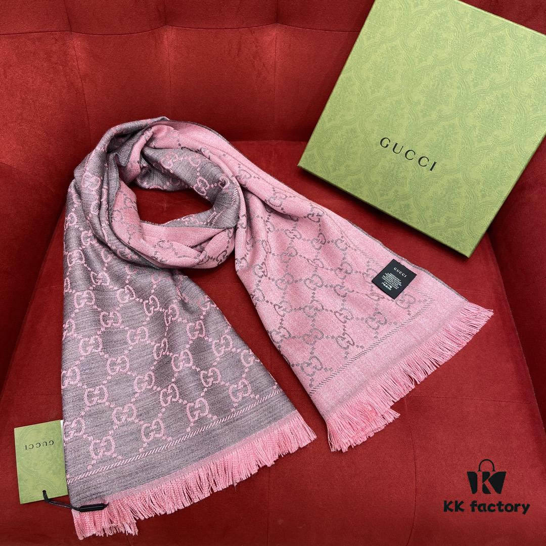 6931a8dbccd8ab3d7af9d411 Classic Upgrade - Gray Pink | GUCCI, The Original Divine Aesthetic Style, So Soft and Elegant, Great Value, Double-Sided 3D Jacquard Craft, Wearable on Both Sides, 100% Wool, Extremely Soft and Non-Irritating, 48cm*180cm