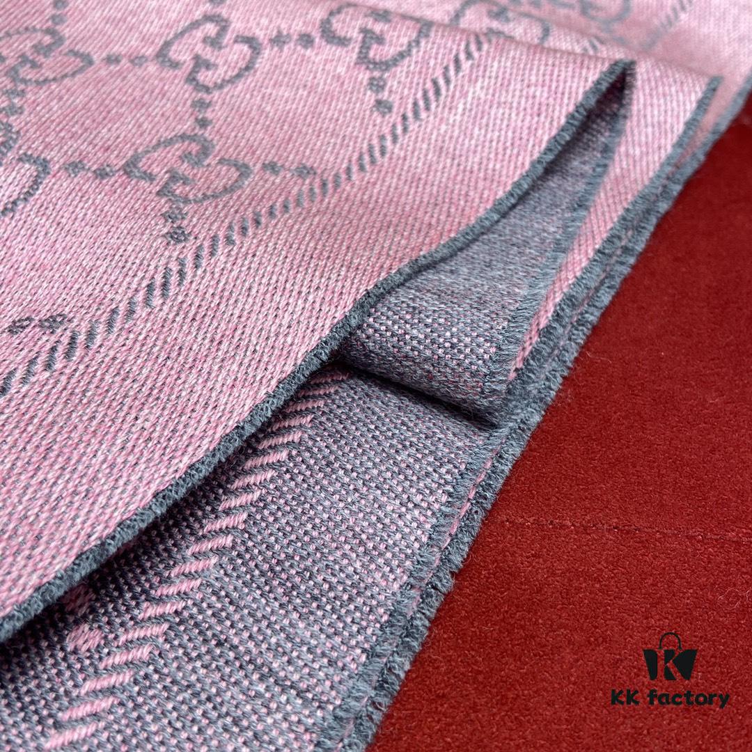 6931a8dbccd8ab3d7af9d414 Classic Upgrade - Gray Pink | GUCCI, The Original Divine Aesthetic Style, So Soft and Elegant, Great Value, Double-Sided 3D Jacquard Craft, Wearable on Both Sides, 100% Wool, Extremely Soft and Non-Irritating, 48cm*180cm