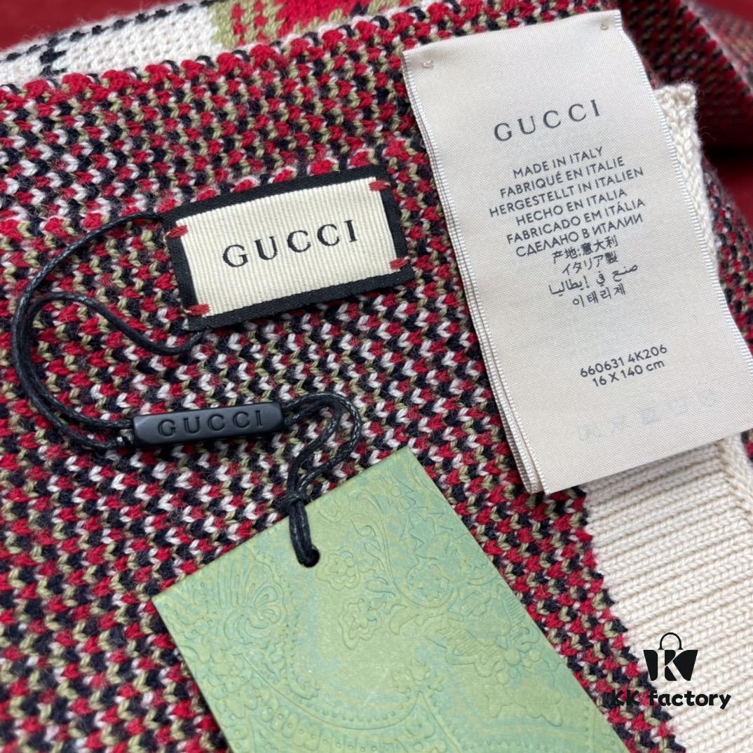 6931a8dcccd8ab3d7af9d41f Bestseller GUCCI Geometric Pattern Kids' Scarf, Adorable Style Suitable for Adults Too – Vintage Charm, Super Soft and Non-Irritating, 100% Wool, 16*140cm