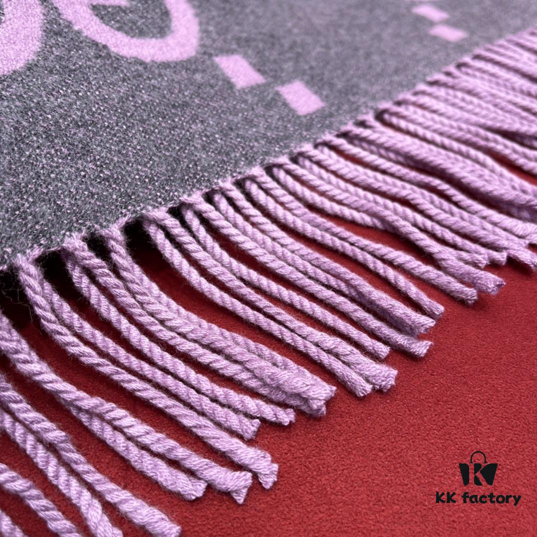 6931a8dcccd8ab3d7af9d425 Gray Pink GUCCI Double-Sided Large Tassel Scarf – 100% Cashmere, Extremely Soft and Skin-Friendly, Luxurious and Elegant Unisex Scarf, 45*200CM