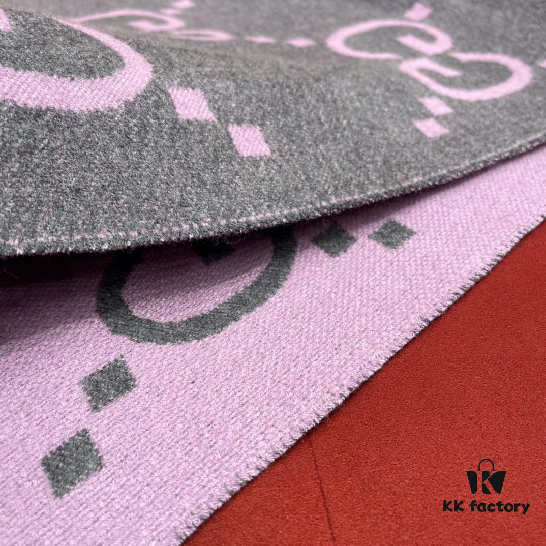 6931a8dcccd8ab3d7af9d426 Gray Pink GUCCI Double-Sided Large Tassel Scarf – 100% Cashmere, Extremely Soft and Skin-Friendly, Luxurious and Elegant Unisex Scarf, 45*200CM