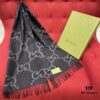 6931a8ddccd8ab3d7af9d42b Charcoal Gray GUCI Double-Sided Large Tassel Scarf – 100% Cashmere, Exceptionally Soft and Skin-Friendly, Luxurious and Elegant Unisex Design, 45*200cm