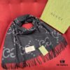 6931a8ddccd8ab3d7af9d42d Charcoal Gray GUCI Double-Sided Large Tassel Scarf – 100% Cashmere, Exceptionally Soft and Skin-Friendly, Luxurious and Elegant Unisex Design, 45*200cm