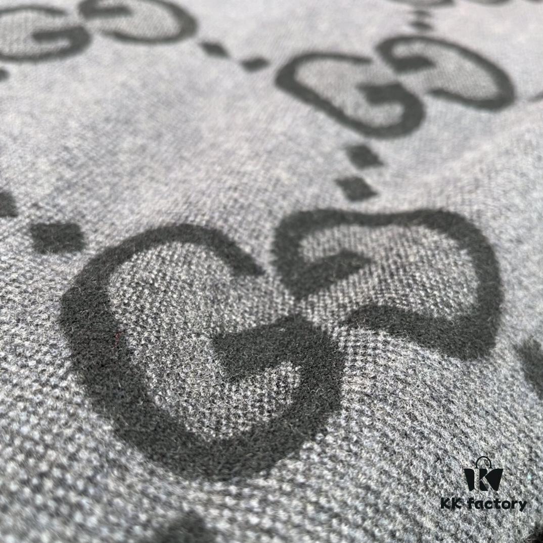 6931a8ddccd8ab3d7af9d42f Charcoal Gray GUCI Double-Sided Large Tassel Scarf – 100% Cashmere, Exceptionally Soft and Skin-Friendly, Luxurious and Elegant Unisex Design, 45*200cm