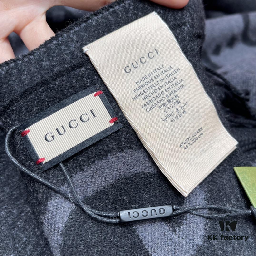 6931a8ddccd8ab3d7af9d431 Charcoal Gray GUCI Double-Sided Large Tassel Scarf – 100% Cashmere, Exceptionally Soft and Skin-Friendly, Luxurious and Elegant Unisex Design, 45*200cm