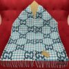 6931a8ddccd8ab3d7af9d434 GUCCI Check Two-Tone Fringe Scarf