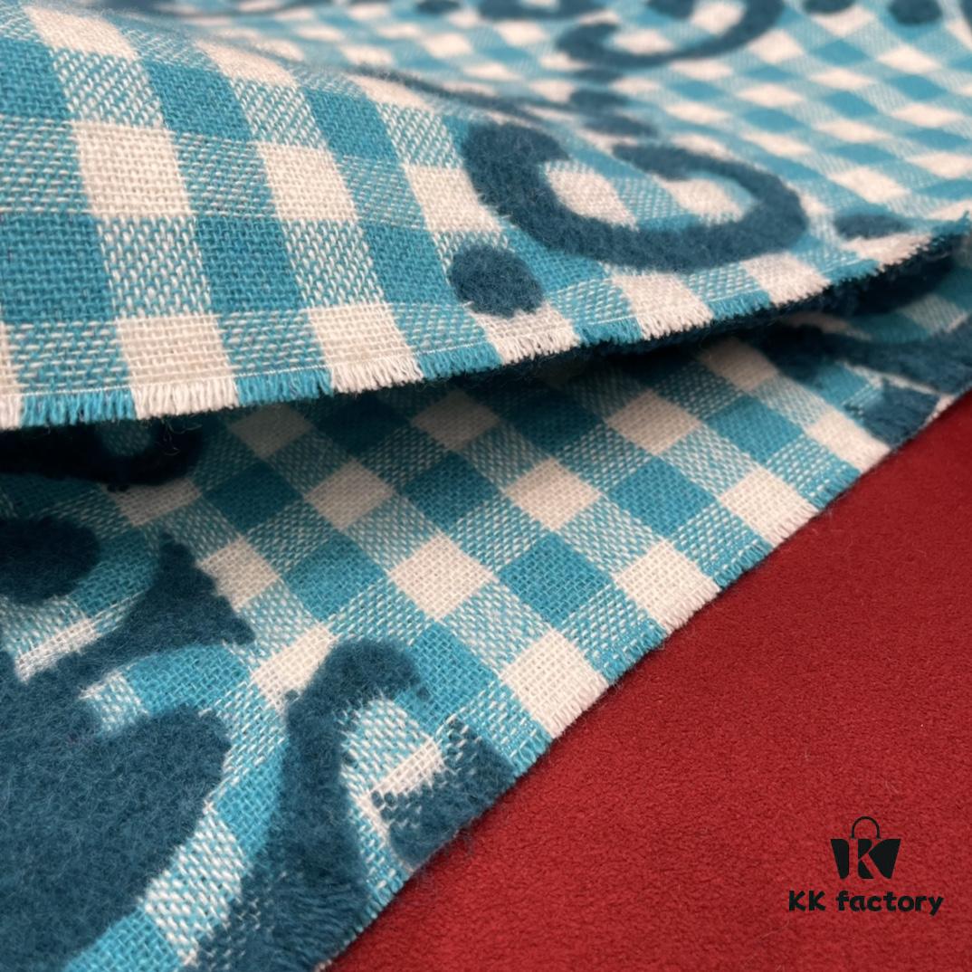 6931a8ddccd8ab3d7af9d436 GUCCI Check Two-Tone Fringe Scarf