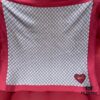 6931a8deccd8ab3d7af9d446 Gucci Red Silk Scarf with Shiny Heart and Classic Monogram, Elegant and Versatile, 100% Silk, 90*90cm