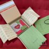 6931a8dfccd8ab3d7af9d44d Gucci Red Silk Scarf with Shiny Heart and Classic Monogram, Elegant and Versatile, 100% Silk, 90*90cm