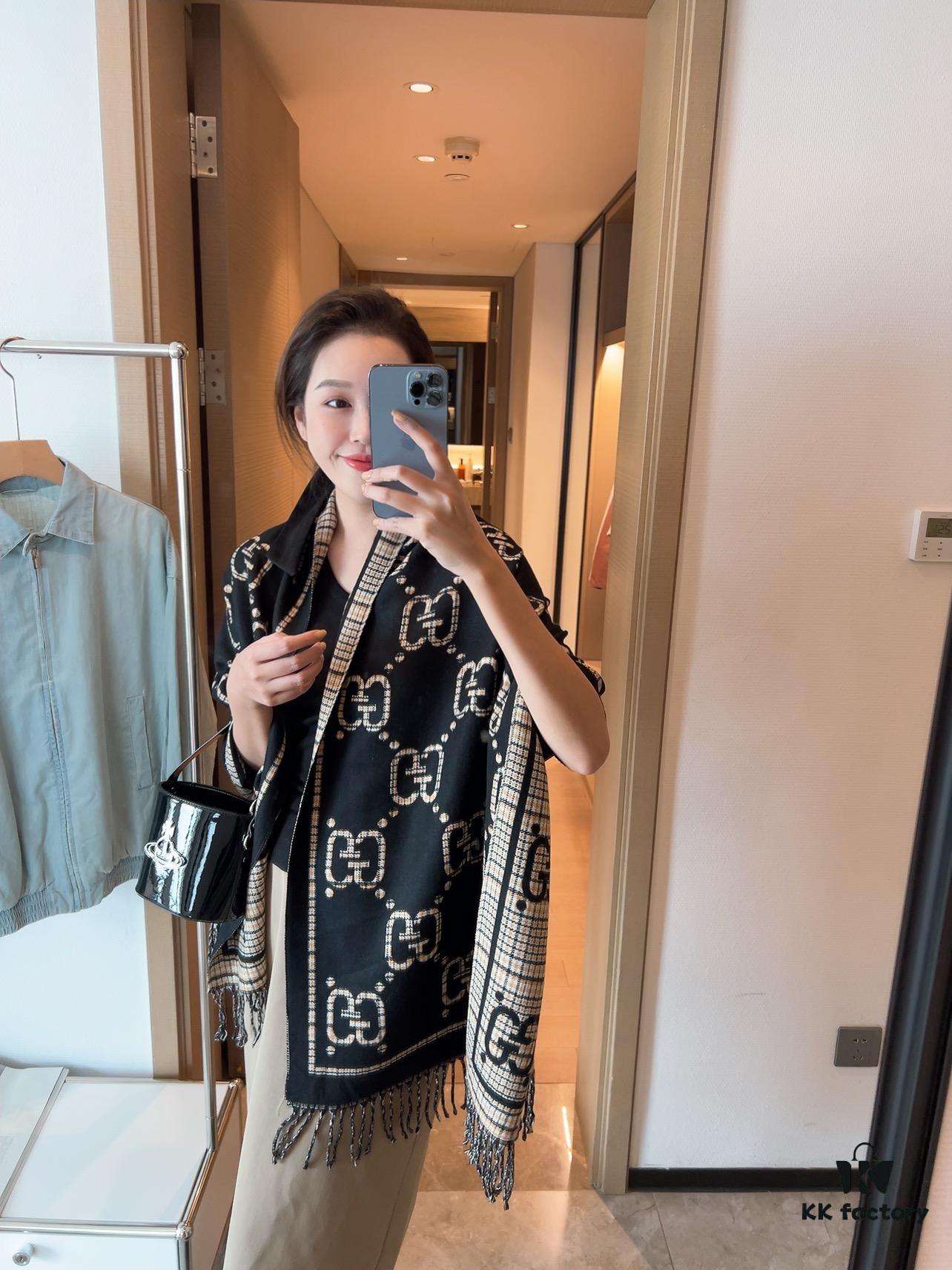 6931a8e0ccd8ab3d7af9d465 Gucci Classic Two-Tone Twill Scarf - Premium Quality, New 2022 Colors, Core-Spun Yarn