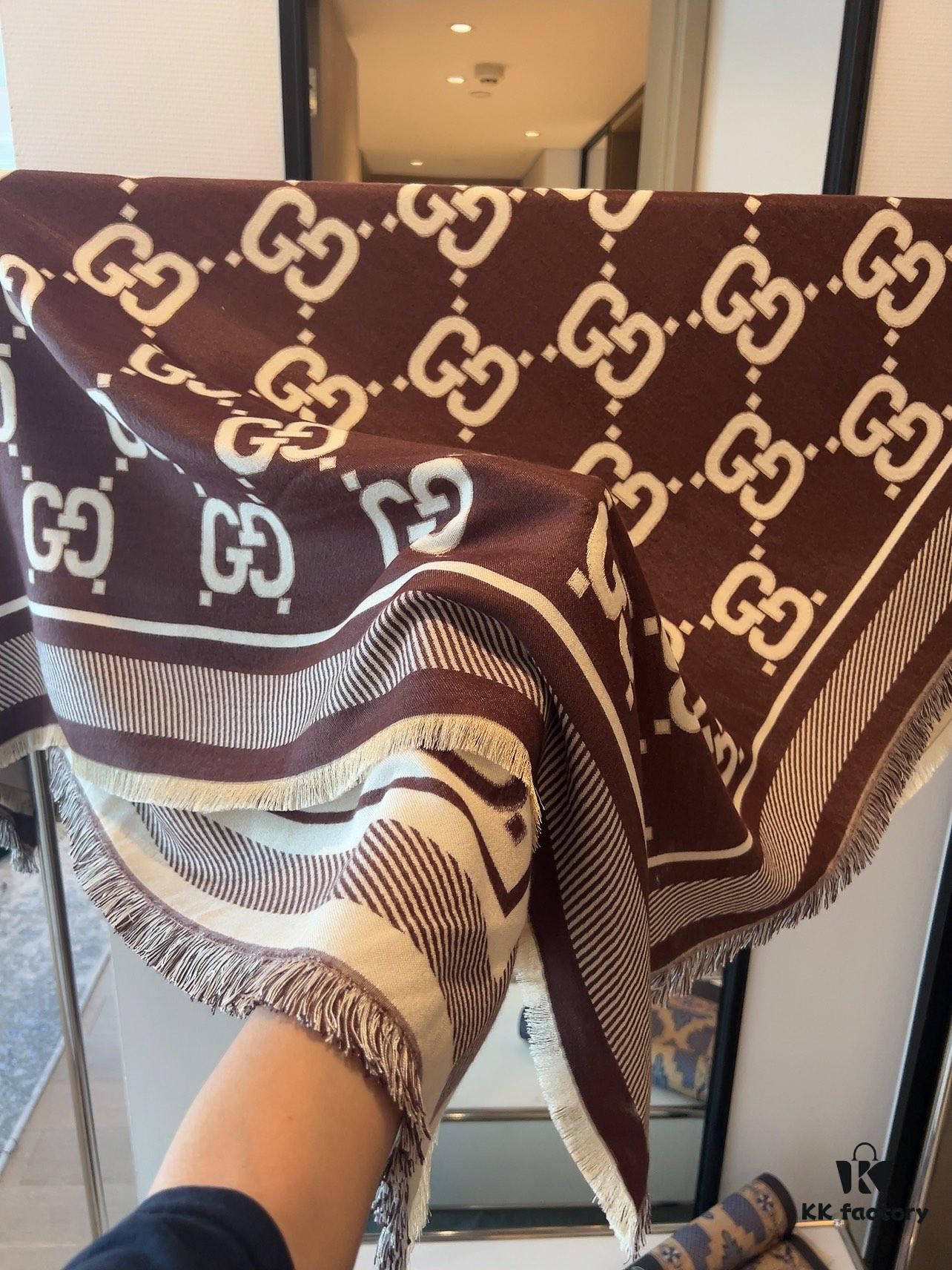 6931a8e2ccd8ab3d7af9d47e Gucci Premium Original Stock Large Scarf 140x140 cm - New 2022 Double-Sided Classic Print in Dual Colors