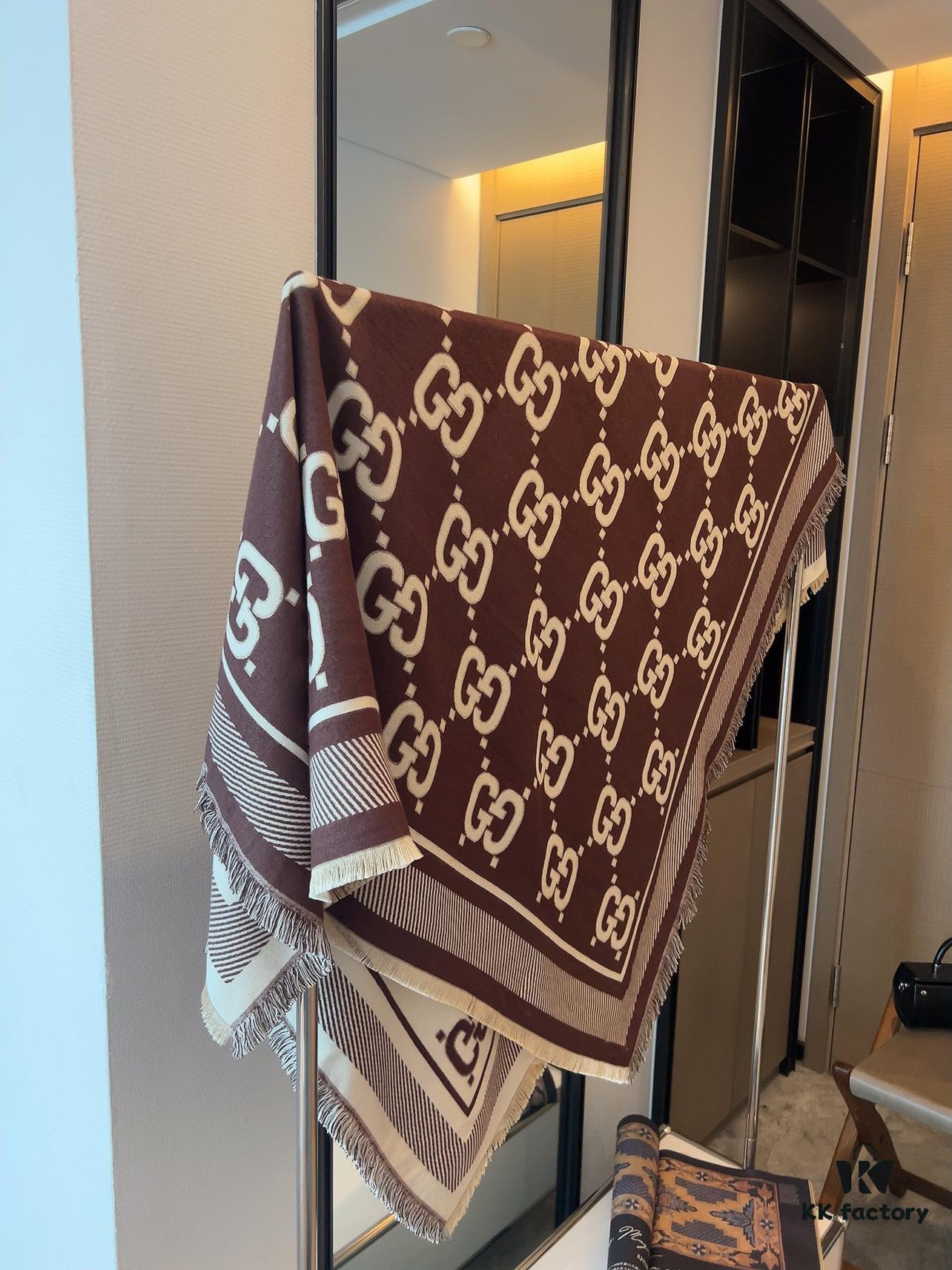 6931a8e2ccd8ab3d7af9d47f Gucci Premium Original Stock Large Scarf 140x140 cm - New 2022 Double-Sided Classic Print in Dual Colors