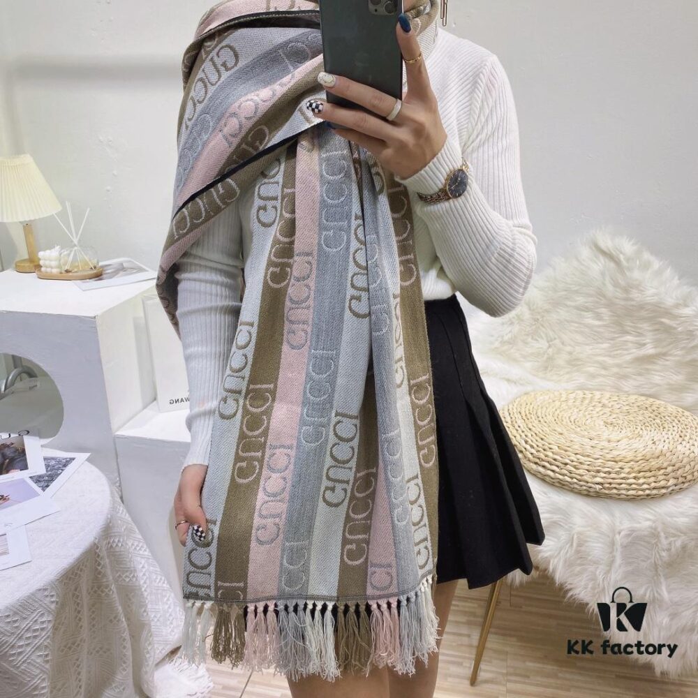 6931a8e2ccd8ab3d7af9d484 Gucci GG Jacquard Double-Sided Shawl - Limited Edition, 100% Wool, Classic and Timeless Design