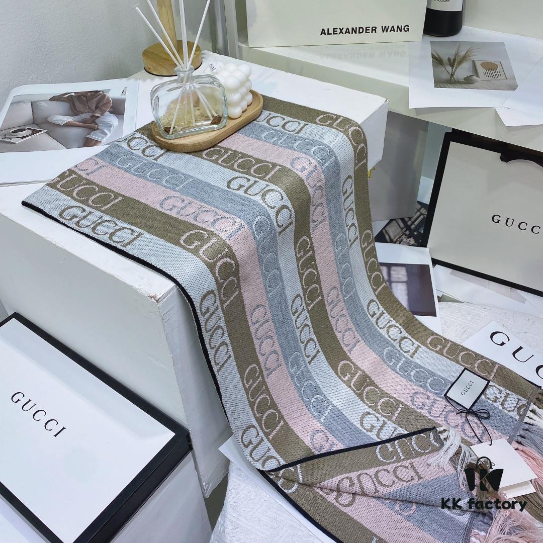 6931a8e2ccd8ab3d7af9d488 Gucci GG Jacquard Double-Sided Shawl - Limited Edition, 100% Wool, Classic and Timeless Design
