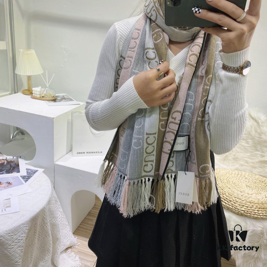 6931a8e3ccd8ab3d7af9d48c Gucci GG Jacquard Double-Sided Shawl - Limited Edition, 100% Wool, Classic and Timeless Design