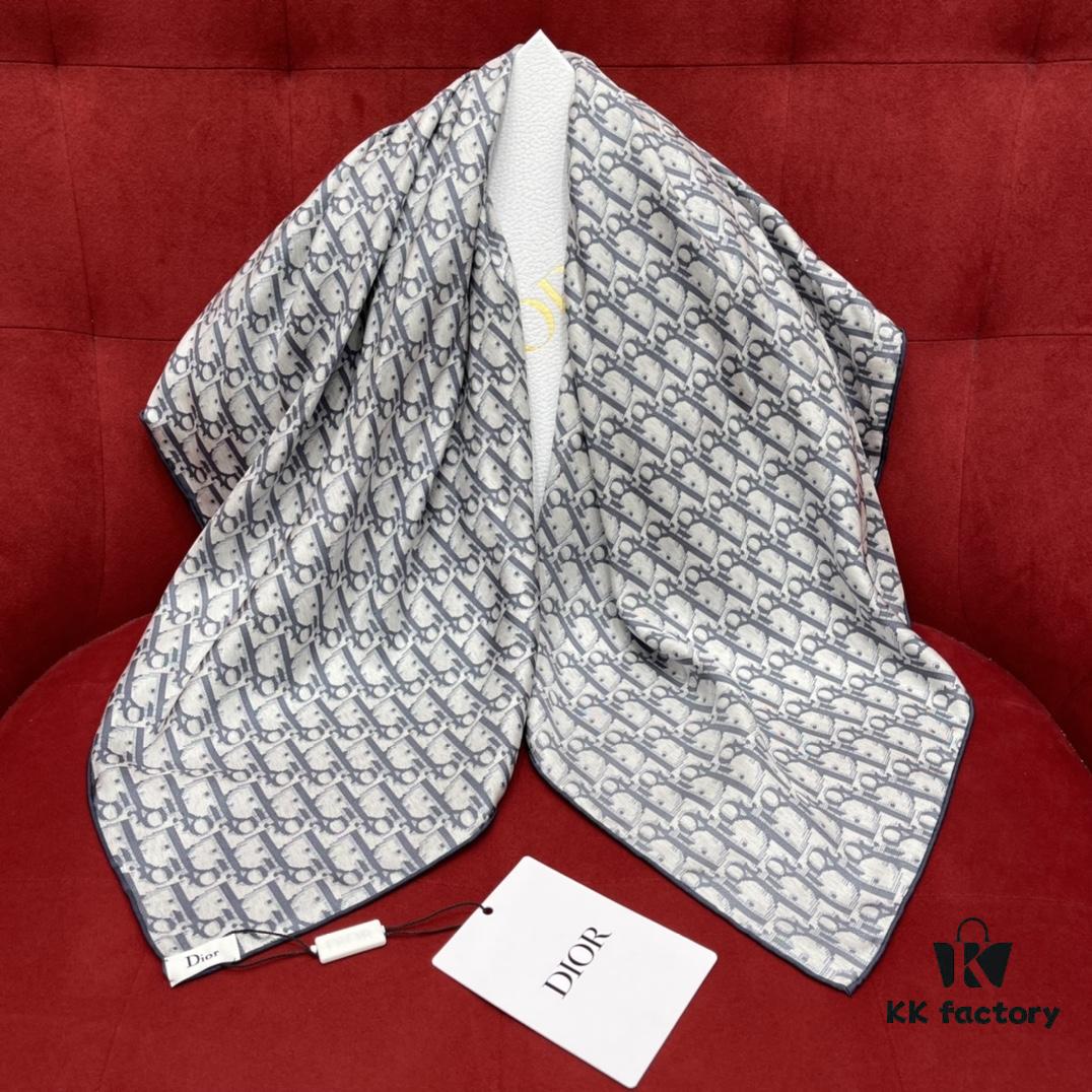 6931a8e4ccd8ab3d7af9d4a9 Dior Vintage Classic Floral Square Scarf, Pure Hand-Rolled Silk, 90*90CM
