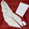 6931a8e7ccd8ab3d7af9d4ca Dior Checkered Pattern Gold Thread Shawl, White - Silk and Wool-Cashmere Blend, 140cm*140cm