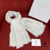 6931a8e7ccd8ab3d7af9d4cd Dior Checkered Pattern Gold Thread Shawl, White - Silk and Wool-Cashmere Blend, 140cm*140cm