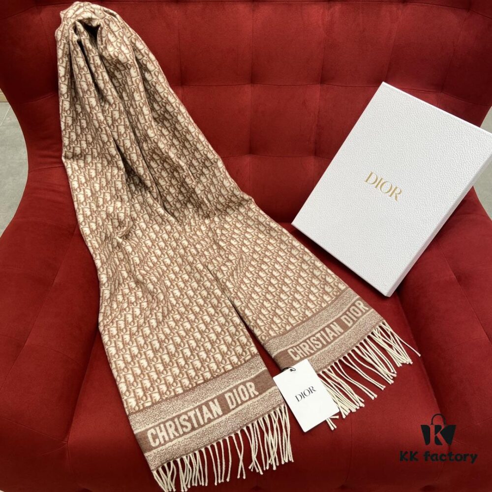6931a8e9ccd8ab3d7af9d4ee Khaki Dior Winter Must-Have Super Classic Cashmere Scarf