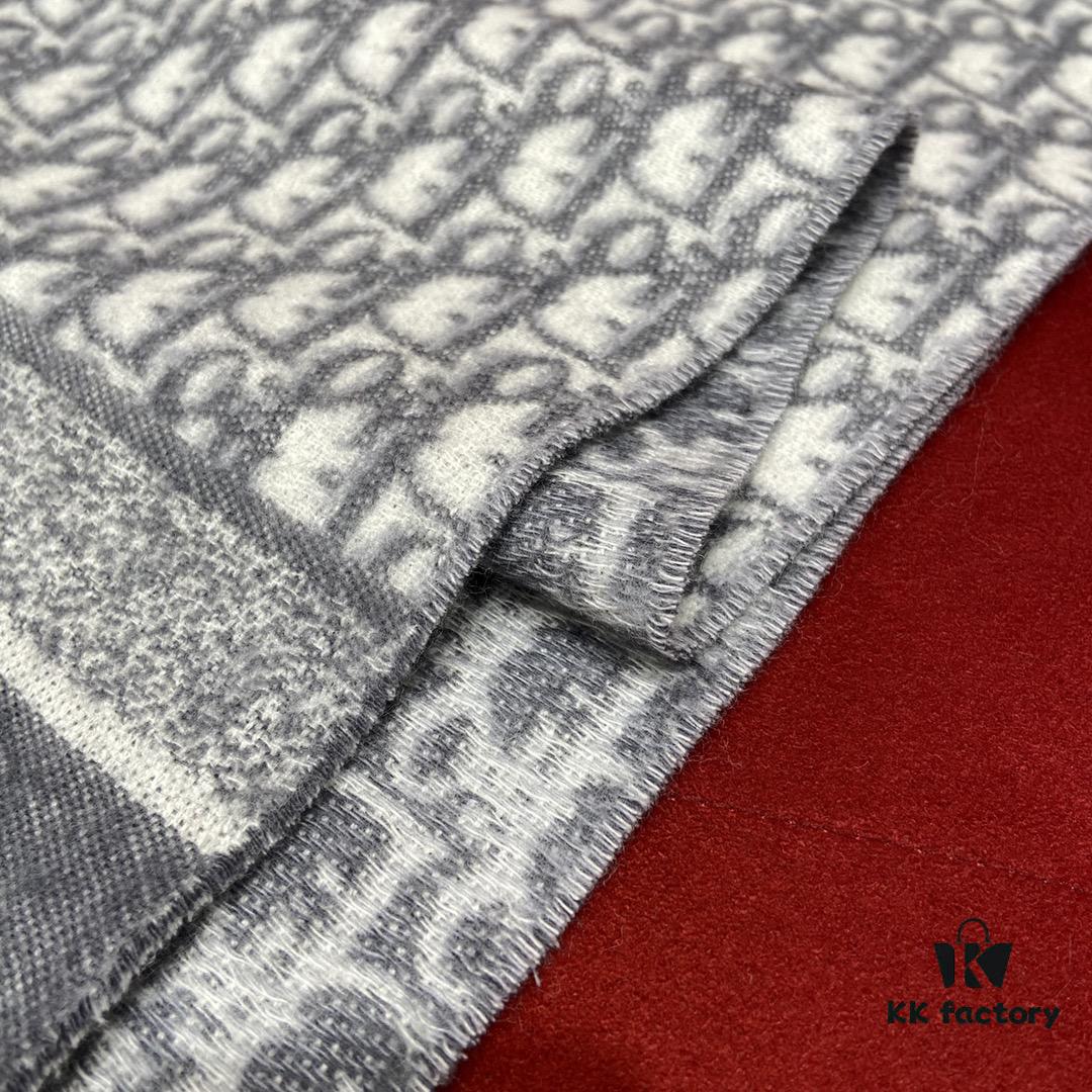 6931a8eaccd8ab3d7af9d503 Dior Gray Winter Super Hard-to-Find Classic Cashmere Scarf