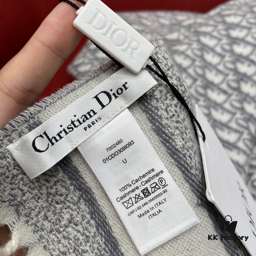 6931a8eaccd8ab3d7af9d507 Dior Gray Winter Super Hard-to-Find Classic Cashmere Scarf