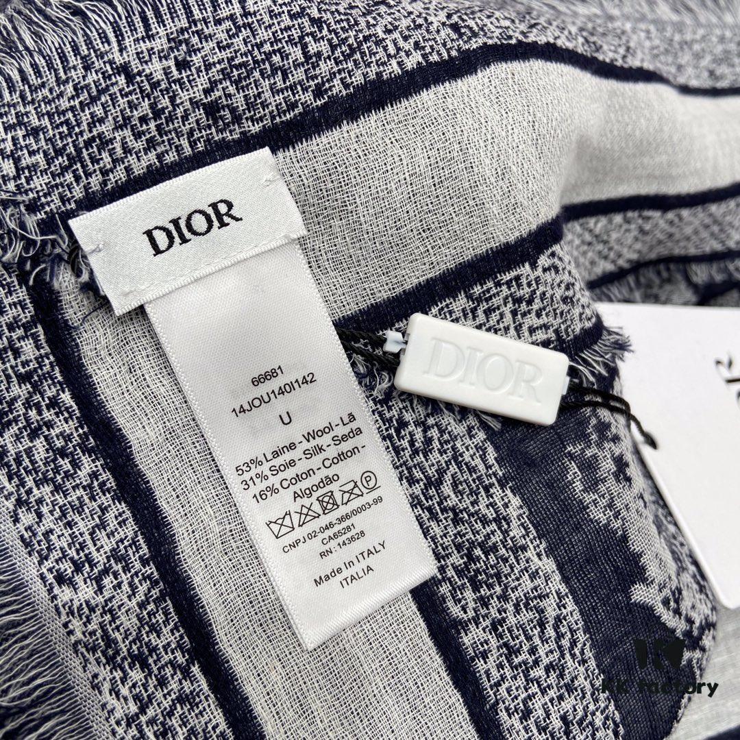 6931a8ebccd8ab3d7af9d519 Dior Toile de Jouy Print Scarf - Youthful and Vibrant Design with Wool, Silk, and Cotton Blend